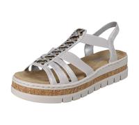 Rieker Sandali da donna V4918 con zeppa, argento/platino, 41 EU