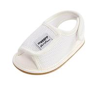 Sandali con VelcroSandali Bambina Sandalo PuntaAperta,Scarpe Neonata,Sandali Primi Passi per Bambini,Scarpe a PiediNudi, Sandali Estivi Sportivi,Suola Morbida, Antiscivolo (White, 0-6 Months)