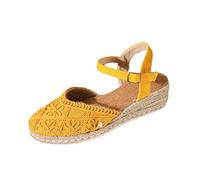 Sandali con zeppa a punta chiusa in rete da donna, estivi, casual, traspiranti, ortopedici, con supporto per arco plantare, con cinturino alla caviglia regolabile, comodi sandali retrò con plateau