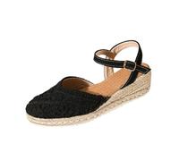 Sandali con zeppa a punta chiusa in rete da donna, estivi, casual, traspiranti, ortopedici, con supporto per arco plantare, con cinturino alla caviglia regolabile, comodi sandali retrò con plateau