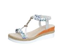 Sandali con zeppa alla moda con plateau per le donne 2026 estate spiaggia carino elegante punta rotonda primavera peep toe Y2K Boho perline Comfort Falt Comfy Western Summer 2026, Argento, 39 EU
