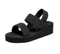 Sandali con zeppa da donna a piedi comodi da piattaforma, scarpe da piscina antiscivolo, traspiranti, punta aperta boemia, ciabatte da donna, ideale come regalo per proteggere caviglie, suole spesse