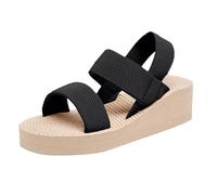 Sandali con zeppa da donna a piedi comodi da piattaforma, scarpe da piscina antiscivolo, traspiranti, punta aperta boemia, ciabatte da donna, ideale come regalo per proteggere caviglie, suole spesse