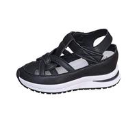 Sandali con zeppa da donna a punta chiusa, con cinghie incrociate in stile romano, con cinturino alla caviglia regolabile in pelle, di grandi dimensioni, suola spessa per primavera, estate, tempo