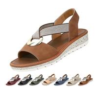 Sandali con zeppa da donna, aperti sulla punta, sandali ortopedici con cinturino alla caviglia, sandali estivi eleganti con plateau, casual, leggeri, per vacanze e spiaggia