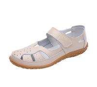 Sandali con zeppa da donna con tacco chiuso, per il tempo libero, traspiranti, estivi, leggeri, comodi, suola ammortizzante, sandali ortopedici, per gite del fine settimana, beige., 36 EU