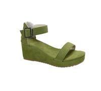 Sandali con zeppa da donna, estivi, con cinturino alla caviglia, con zeppa, scarpe da spiaggia, in pelle PU, sandali da donna comodi per le vacanze, verde, 36 EU