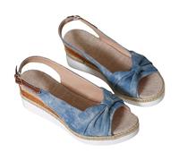 Sandali con zeppa da donna estivi, con plateau, espadrilles, fiocco, punta aperta, wedges, cinturino alla caviglia regolabile, scarpe da passeggio, slingback, slides, sandali con zeppa, scarpe estive