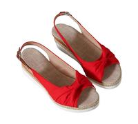 Sandali con zeppa da donna estivi, con plateau, espadrilles, fiocco, punta aperta, wedges, cinturino alla caviglia regolabile, scarpe da passeggio, slingback, slides, sandali con zeppa, scarpe estive
