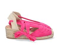 Sandali con Zeppa da Donna, Foderati in Juta, Punta Chiusa, in Rafia e con Lacci, Collezione Primavera/Estate 2023 Fucsia Talla 38