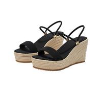 Sandali con zeppa da donna, vestibilità larga, sandali espadrillas da donna con cinturino alla caviglia regolabile punta aperta traspirante senza schienale scarpe estive antiscivolo comode plantari