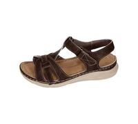 Sandali con zeppa di supporto per arco per le donne eleganti estivi Open Toe Slip on Gradiator Sandalo Ampia Larghezza Spiaggia Piattaforma Scarpe Mountain Outdoor Sport Sandali, Caff, 8 UK 3X-Narrow