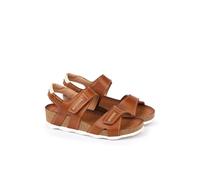Sandali con zeppa e chiusura a velcro, in pelle, MAHON Marrone 39