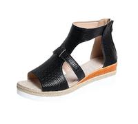 Sandali con zeppa espadrillas da donna, sandali con plateau aperti alla moda, comodi, con cerniera posteriore, con suola spessa, sandali estivi antiscivolo con supporto per arco plantare, per l'uso