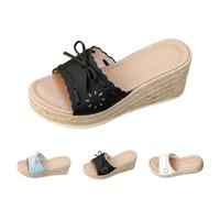 Sandali con zeppa espadrillas da donna, sandali con zeppa senza lacci, sandali da donna con plateau e punta aperta, sandali con suola spessa, sandali comodi alla moda estivi antiscivolo da passeggio