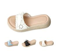Sandali con zeppa espadrillas da donna, sandali con zeppa senza lacci, sandali da donna con plateau e punta aperta, sandali con suola spessa, sandali comodi alla moda estivi antiscivolo da passeggio