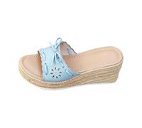 Sandali con zeppa espadrillas da donna, sandali con zeppa senza lacci, sandali da donna con plateau e punta aperta, sandali con suola spessa, sandali comodi alla moda estivi antiscivolo da passeggio