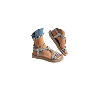 Sandali con Zeppa in Corda Donna Podoiatrici - Plateau Comodo da Spiaggia con Tacco Chic, Infradito Boho Design Antiscivolo UNI EN ISO 20347:2022, Punta Aperta Pelle Morbida per Vacanze Estive