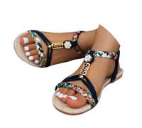 Sandali con Zeppa in Corda Donna Podoiatrici - Plateau Comodo da Spiaggia con Tacco Chic, Infradito Boho Design Antiscivolo UNI EN ISO 20347:2022, Punta Aperta Pelle Morbida per Vacanze Estive