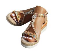 Sandali con Zeppa in Corda Donna Podoiatrici - Plateau Comodo da Spiaggia con Tacco Chic, Infradito Boho Design Antiscivolo UNI EN ISO 20347:2022, Punta Aperta Pelle Morbida per Vacanze Estive