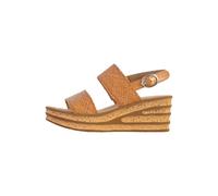 Sandali con zeppa in pelle Gabor Flecht - Cognac