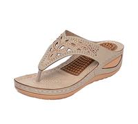 Sandali con zeppa per le donne scarpe con comodo cuscino plantare sandali ortopedici da donna infradito eleganti estive da passeggio sandalo con zeppa massaggio infradito calzature cavo traspirante