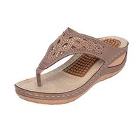Sandali con zeppa per le donne scarpe con comodo cuscino plantare sandali ortopedici da donna infradito eleganti estive da passeggio sandalo con zeppa massaggio infradito calzature cavo traspirante