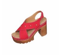 Sandali Con Zeppa Per Le Donne Zeppe Per Le Donne Per Le Sandali as Para Playa Mujer Delle Scarpe Alla Moda Per Le Cinturino alla Caviglia Aperte sulla Punta Alto High Tacco Heel Classico Scarpe