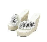 Sandali con Zeppa Platform e Decorazione Floreale 3D da Donna