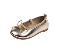 Sandali da balletto alla moda con fiocco per ragazze come scarpe casual leggere con stile casual, suola comoda per diverse occasioni, gold, 29 EU
