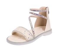 Sandali da bambina con 36 scarpe per bambini, con strass, da principessa, con chiusura lampo, sandali estivi piatti, in similpelle, antiscivolo, per il tempo libero, per matrimoni, feste di compleanno