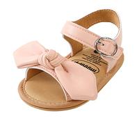 Sandali da bambina, estivi, antiscivolo, leggeri, con suola morbida, per bambini, con punta aperta, da spiaggia, con fibbia regolabile, perfetti per le principesse, Colore: rosa., 20.5 EU