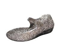 Sandali da bambina estivi per bambini, traspiranti, leggeri, con suola morbida, con paillettes, antiscivolo, da spiaggia, tinta unita, per cosplay, perfetti per le principesse, Nero , 27 EU