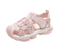 Sandali da bambina, graziosi sandali chiusi, comodi e leggeri, da matrimonio, estivi, da trekking, antiscivolo, per tutti i giorni e il tempo libero, Colore: rosa., 33 EU