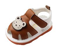 Sandali da bambina per bambini e bambine, scarpe da spiaggia estive per esterni, casual, suola in gomma, per bambini, primi passi, principessa, sandali infradito per bambini, Marrone, 22 EU