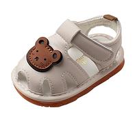 Sandali da bambina per bambini e bambine, scarpe da spiaggia estive per esterni, casual, suola in gomma, per bambini, primi passi, principessa, sandali infradito per bambini, Beige, 22 EU