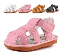 Sandali da bambino e ragazzo, con punta chiusa, suola in gomma antiscivolo, scarpe primi passi, 1302-rosa, 4.5 Toddler