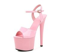 Sandali da Donna 17cm Tacchi Alti Sexy Stripper Performance sul palco Pole Dancing Tacchi Alti Discoteca Party Dance Sandali con Plateau,Rosa,37 EU