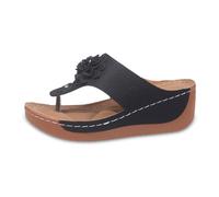 Sandali da donna 2026 dal design ergonomico per alleviare l'affaticamento del piede, scarpe comode e funzionali, per vacanze estive al mare, Nero , 38.5 EU