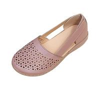 Sandali da donna a punta chiusa, scarpe da donna, sandali piatti larghi da donna, scarpe ortopediche con supporto per arco plantare, pantofole estive con plateau, sandali da passeggio comodi, Rosso