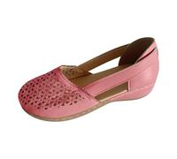 Sandali da donna a punta chiusa, scarpe da donna, sandali piatti larghi da donna, scarpe ortopediche con supporto per arco plantare, pantofole estive con plateau, sandali da passeggio comodi, Rosso