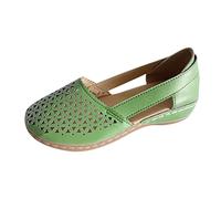 Sandali da donna a punta chiusa, scarpe da donna, sandali piatti larghi da donna, scarpe ortopediche con supporto per arco plantare, pantofole estive con plateau, sandali da passeggio comodi, Verde