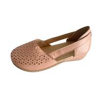 Sandali da donna a punta chiusa, scarpe da donna, sandali piatti larghi da donna, scarpe ortopediche con supporto per arco plantare, pantofole estive con plateau, sandali da passeggio comodi, rosa
