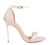 Sandali da donna a punta in PU a una linea in metallo sottile tacchi alti moda base sandali con fibbia nodo farfalla chiusura cinturino scarpe da vestito, A, 42.5 EU