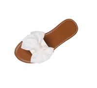 Sandali da donna alla moda, comodi, estivi, piatti sulla punta, con una cinghia, casual, da spiaggia, Beige, 37.5 EU