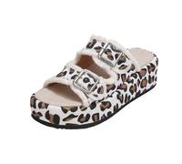 Sandali da donna alla moda con suola stampata, suola spessa e cinturino regolabile, per abbigliamento casual estivo, per interni ed esterni, bianco, 40 EU