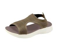 Sandali da donna alla moda con tacco basso Fishmouth Sandali per il tempo libero Comodi di Grandi dimensioni Sport & Casual Scarpe Direttamente dal fornitore, Caff, 37.5 EU