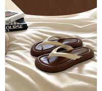 Sandali da donna alla moda e comodi con suola spessa e cinturino tra le dita, ciabatte piatte per uso esterno, nuovo stile 2026, abbinabili a gonne, antiscivolo, sandali da spiaggia per vacanze CN35,C