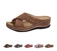 Sandali da donna alla moda, estivi, stile retrò, tacco a zeppa, casual, tinta unita, antiscivolo, pantofole nuove all'aperto, spiaggia, vacanze, escursionismo, campeggio, comode scarpe casual leggere