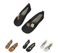 Sandali da donna alla moda in pelle cava casual tinta unita abbellimento floreale punta chiusa antiscivolo scarpe boho spiaggia vacanza viaggio campeggio traspirante confortevole leggero fresco